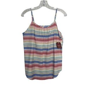 Faded Glory Striped Cami Top Womens Small Multi Color New Spaghetti Strap